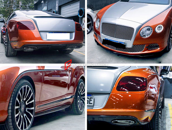 DRY CARBON BODY KIT For BENTLEY CONTINENTAL GT 2011 - 2016 Set includes:  Front Lip Side Skirts Rear Diffuser