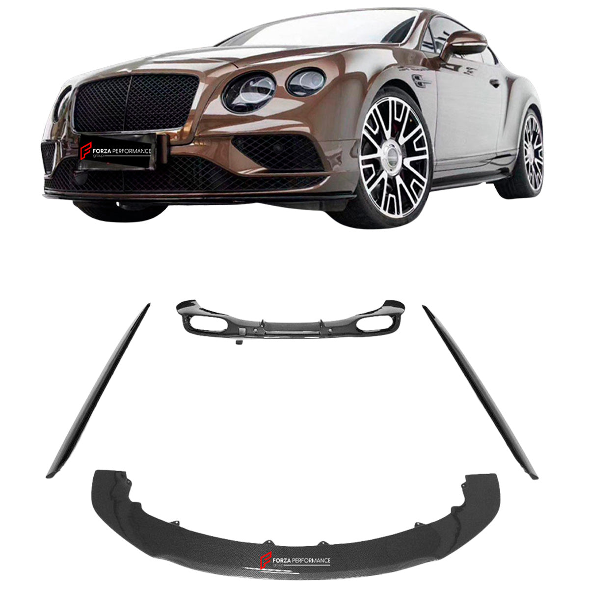 DRY CARBON BODY KIT For BENTLEY CONTINENTAL GT 2016 - 2019

Set includes:

Front Lip
Side Skirts
Rear Diffuser

Material: Dry Carbon

Note: Professional installation is required.

CONTACT US FOR PRICING