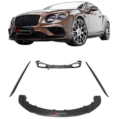 DRY CARBON BODY KIT For BENTLEY CONTINENTAL GT 2016 - 2019

Set includes:

Front Lip
Side Skirts
Rear Diffuser

Material: Dry Carbon

Note: Professional installation is required.

CONTACT US FOR PRICING