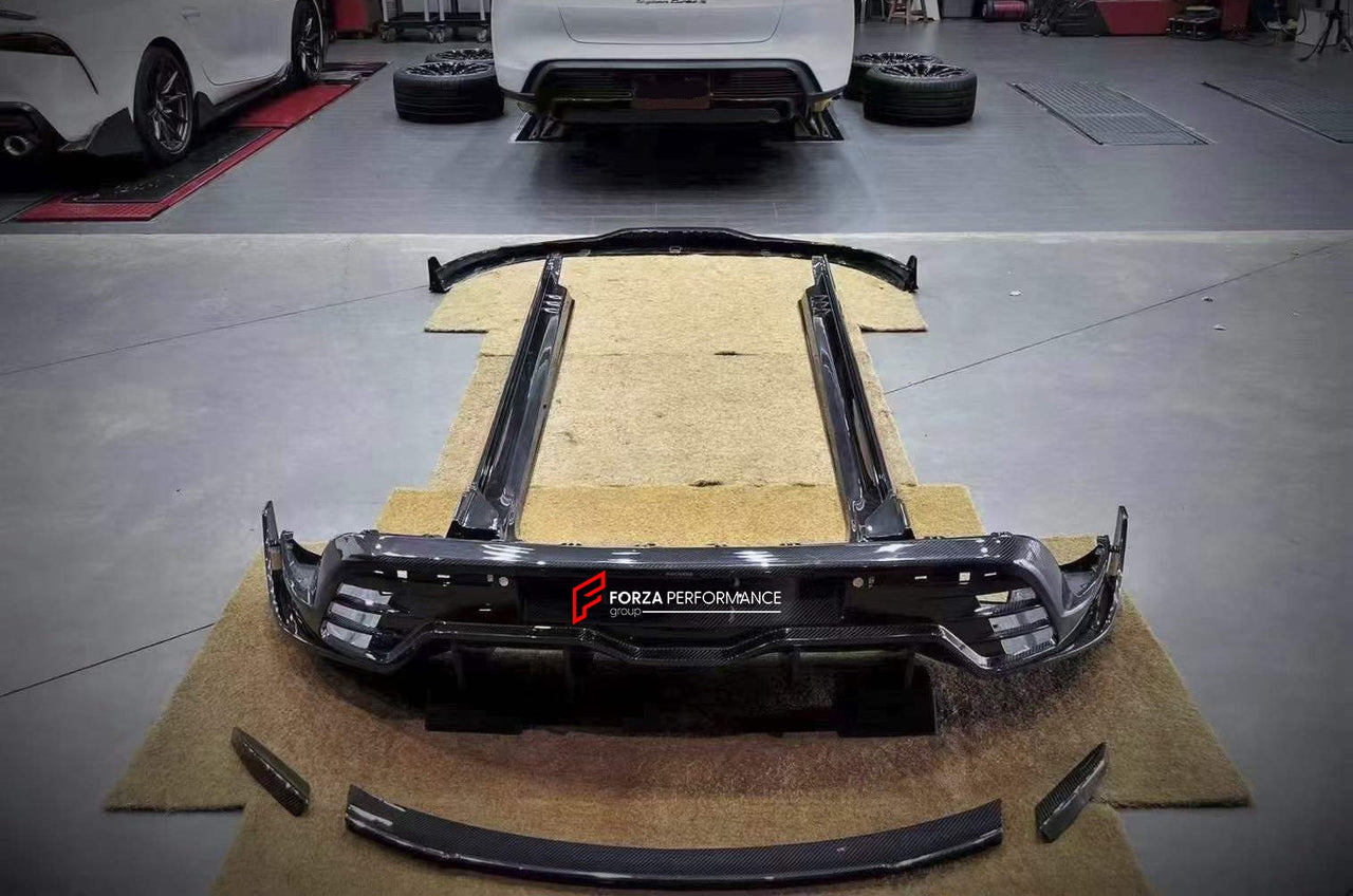 DRY CARBON BODY KIT for PORSCHE TAYCAN J1 TURBO CROSS TURISMO  Set includes:  Front Splitter Side Skirts Rear Diffuser Rear Spoiler