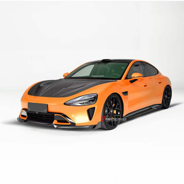 DRY CARBON BODY KIT for XIAOMI SU7  Set includes:  Front Lip Hood Side Skirts Rear Spoiler Rear Diffuser