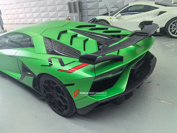 DRY CARBON CONVERSION BODY KIT for LAMBORGHINI AVENTADOR LP700 LP720 LP750 to LP770 SVJ

Set includes:

Front Bumper Assembly
Side Skirts
Side Skirts Add-ons
Rear Engine Cover
Rear Wing Spoiler With Base
Rear Bumper
Rear Diffuser
Door Panels