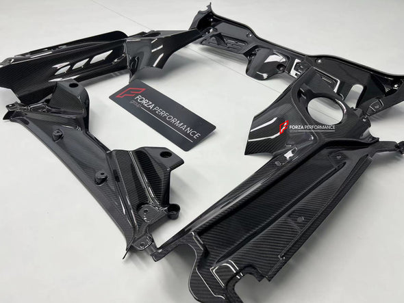 DRY CARBON ENGINE COVER for MASERATI MC20 2020 - 2023  Set includes:  Engine Cover