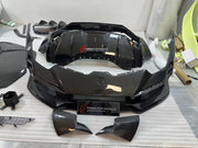 DRY CARBON FIBER WIDE BODY KIT for LAMBORGHINI HURACAN LP610 LP580 EVO 2015 - 2022  Set includes:  Front Bumper Front Hood/Bonnet Rear Spoiler Rear Bumper Rear Engine Cover Exhaust Tips