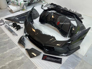 DRY CARBON FIBER WIDE BODY KIT for LAMBORGHINI HURACAN LP610 LP580 EVO 2015 - 2022  Set includes:  Front Bumper Front Hood/Bonnet Rear Spoiler Rear Bumper Rear Engine Cover Exhaust Tips