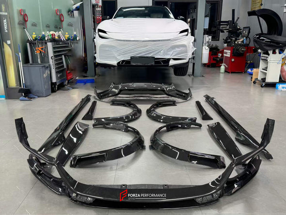 DRY CARBON OEM PARTS for FERRARI PUROSANGUE  Set includes:  Front Lip Side Fenders Side Skirts Rear Diffuser