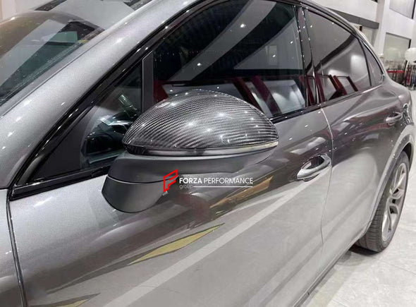 DRY CARBON SIDE MIRROR COVERS for PORSCHE CAYENNE 9Y0.1 9Y0.2 2019 - 2023  Set includes:  Side Mirror Covers