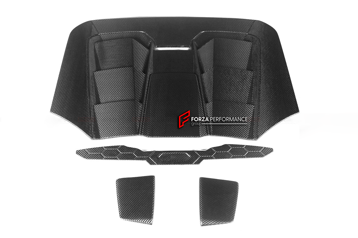 ENGINE COVER LID for Lamborghini Huracan EVO Spyder 2019 - 202
Set includes:

Engine Cover Lid
Material: Dry Carbon

NOTE: Professional installation is required.