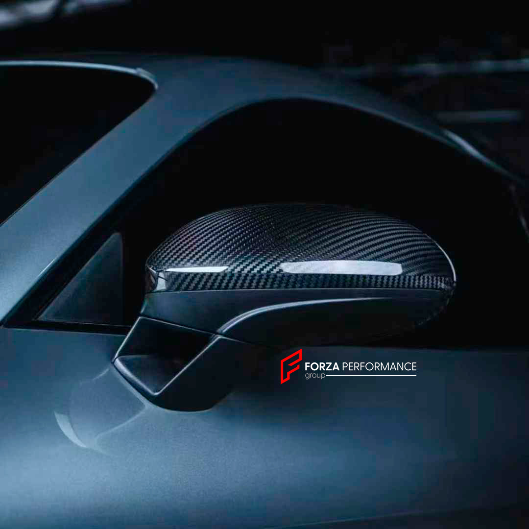 DRY CARBON FIBER SIDE MIRROR COVERS for PORSCHE 718 [982] CAYMAN BOXSTER 2016+

Set includes:&nbsp;

Side Mirror Covers

Material: DRY CARBON FIBER

NOTE: Professional installation is required.