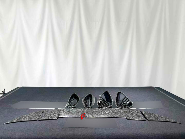 DRY CARBON BODY KIT for LOTUS EMIRA

Set includes:

Front Lip
Side Skirts
Rear Diffuser
Rear Spoiler
Front Air Vents
Side Air Vents
Rear Air Duct
Side Mirrors

Material: Dry Carbon