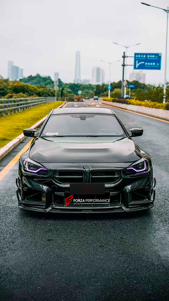 DRY CARBON FIBER BODY KIT for BMW M2/M2C G87

Set includes:

Front Lip
Front Grille
Front lower Mesh
Front fenders
Side skirts
Rear Diffuser
Rear Bumper canards
Rear Spoiler
Rear trunk (OEM size)

Material: Dry Carbon Fiber

NOTE: Professional installation is required