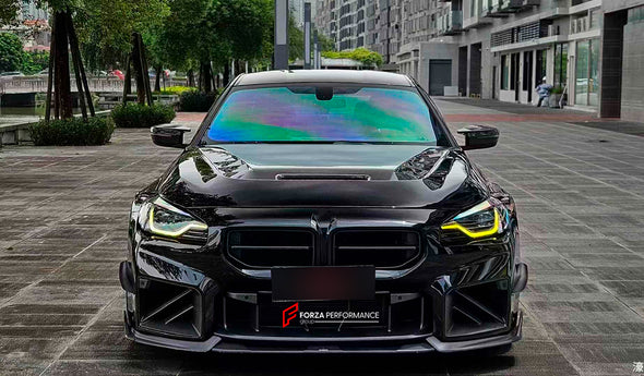 DRY CARBON FIBER BODY KIT for BMW M2/M2C G87

Set includes:

Front Lip
Front Grille
Front lower Mesh
Front fenders
Side skirts
Rear Diffuser
Rear Bumper canards
Rear Spoiler
Rear trunk (OEM size)

Material: Dry Carbon Fiber

NOTE: Professional installation is required