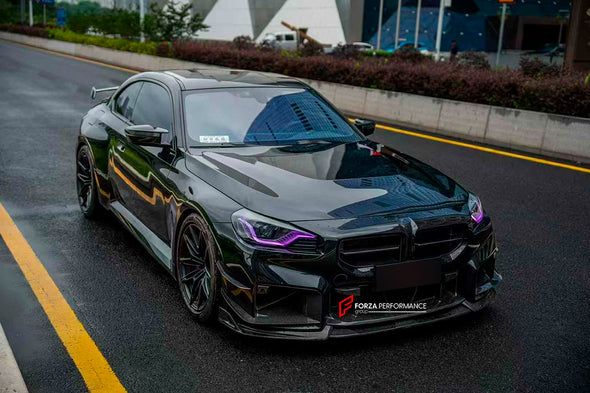 DRY CARBON FIBER BODY KIT for BMW M2/M2C G87

Set includes:

Front Lip
Front Grille
Front lower Mesh
Front fenders
Side skirts
Rear Diffuser
Rear Bumper canards
Rear Spoiler
Rear trunk (OEM size)

Material: Dry Carbon Fiber

NOTE: Professional installation is required
