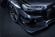 AUTHENTIC DARWINPRO DTM STYLE CARBON WIDE BODY KIT for AUDI RS6 C7 AVANT 2014 - 2018  Set includes:  Hood Front lip Front canards Fender flares Side skirts Side canards Bumper spoiler Rear bumper canards Door canards Rear fender canards Rear diffuser canards Roof spoiler Trunk spoiler Material: Carbon fiber / Forged Carbon / Fiberglass + Carbon / Autoclave carbon fiber / Double sided carbon fiber  NOTE: Professional installation is required  Contact us for pricing