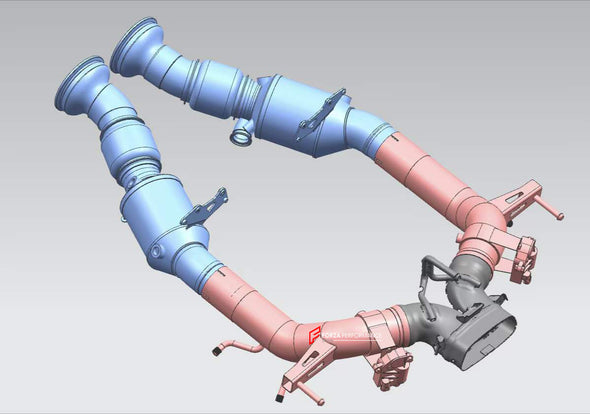 EXHAUST BYPASS SYSTEM for FERRARI 296 GTB GTS 3.0T  Set includes:  Front Pipes Downpipes