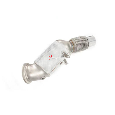 EXHAUST CATLESS DOWNPIPE for BMW 5 SERIES F36 430i 2.0T 2017 - 2020  Material: Stainless Steel  Optionally:  For extra cost we can add heat shield protection 200 cell catalytic converter Production time: 10 working days