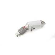 EXHAUST CATLESS DOWNPIPE for BMW 5 SERIES F36 430i 2.0T 2017 - 2020  Material: Stainless Steel  Optionally:  For extra cost we can add heat shield protection 200 cell catalytic converter Production time: 10 working days