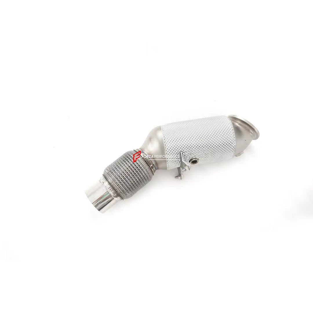 EXHAUST CATLESS DOWNPIPE for BMW 5 SERIES F36 430i 2.0T 2017 - 2020  Material: Stainless Steel  Optionally:  For extra cost we can add heat shield protection 200 cell catalytic converter Production time: 10 working days