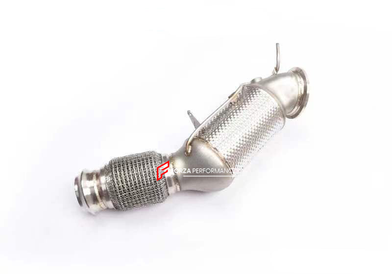 EXHAUST CATLESS DOWNPIPE for BMW 5 SERIES F36 430i 2.0T 2017 - 2020  Material: Stainless Steel  Optionally:  For extra cost we can add heat shield protection 200 cell catalytic converter Production time: 10 working days