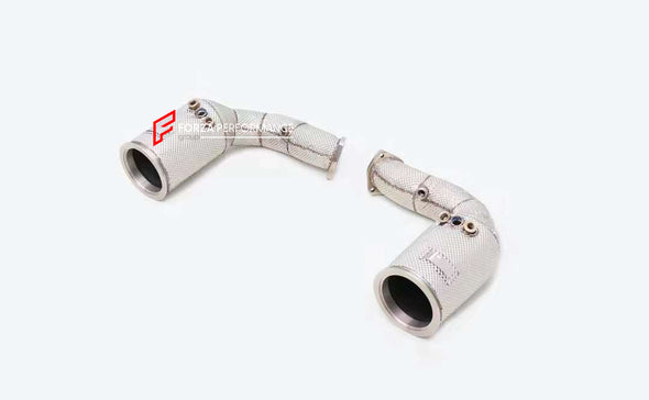 EXHAUST DOWNPIPE for AUDI RSQ8 4.0T  Material: Stainless steel  Optionally:  for an extra cost we can add a heat shield protection 200 cell catalytic converter