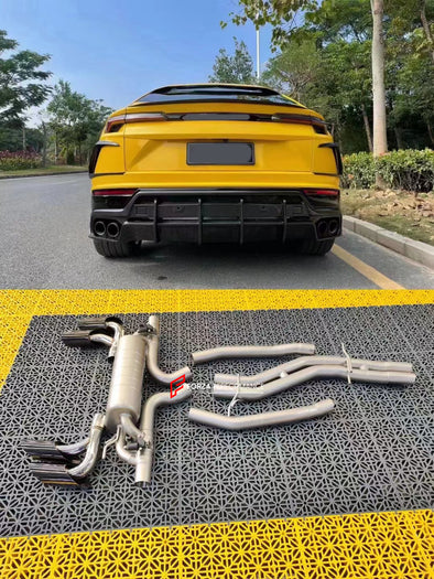 EXHAUST SYSTEM for LAMBORGHINI URUS 4.0T  Set includes:  Exhaust pipe Muffler with valve Exhaust tips