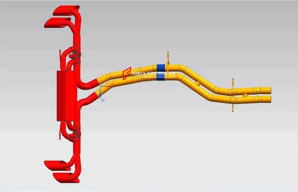 EXHAUST SYSTEM for LAMBORGHINI URUS 4.0T  Set includes:  Exhaust pipe Muffler with valve Exhaust tips