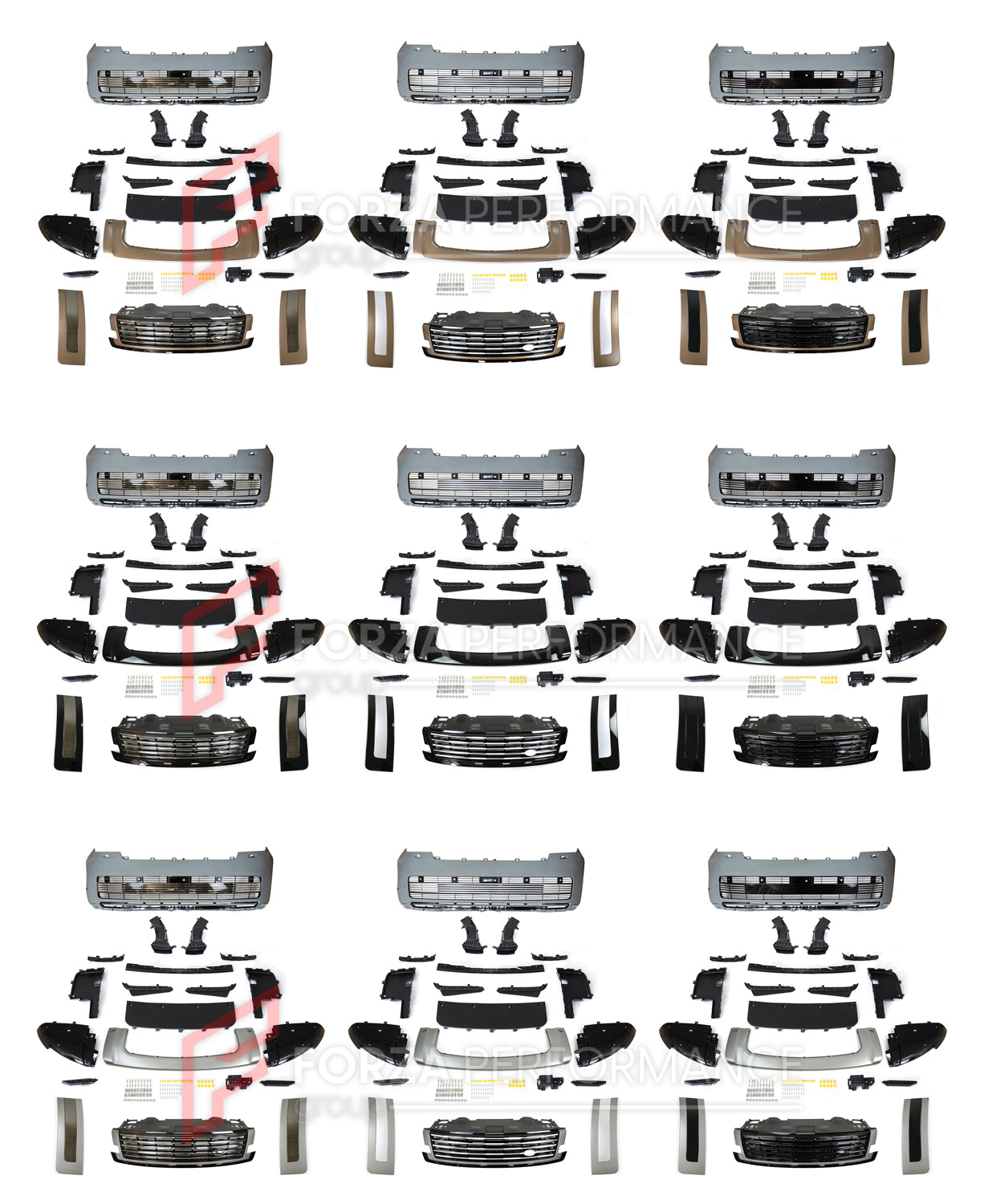 FACELIFT BODY KIT for LAND ROVER RANGE ROVER L460 2023+ FRONT BUMPER GRILLE AIR VENTS  Set includes:  Front Bumper Front Grille Side Air Vents