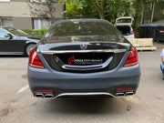 CONVERSION UPGRADE FACELIFT OLD TO NEW BODY KIT for MERCEDES BENZ S CLASS W222 S63 S550 2013 - 2017 to MERCEDES BENZ S CLASS W222 FACELIFT AMG BODY KIT
Set includes:

Front Bumper Assembly
Headlights
Tail Lights
Rear Bumper Assembly with Exhaust Tips
Wheel Liners
Material: Plastic PP

NOTE: Professional installation is required.