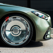 We manufactured premium quality forged wheels rims for our client's MERCEDES BENZ S CLASS with the following specifications:

WHEEL SIZE:

Front: 20 x 9 ET 34
Rear: 20 x 10 ET 48.1
PCD: 5 x 112
CB: 66.6
Material: 6061-T6 Forged Aluminum