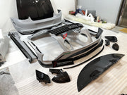 MANSORY STYLE FORZA DRY CARBON BODY KIT for BENTLEY CONTINENTAL GT 2018+  Set includes: Front Bumper Grille Hood Front Fenders Side Mirror Covers Side Trims Side Skirts Folding Roof Cover Rear Spoiler Rear Bumper