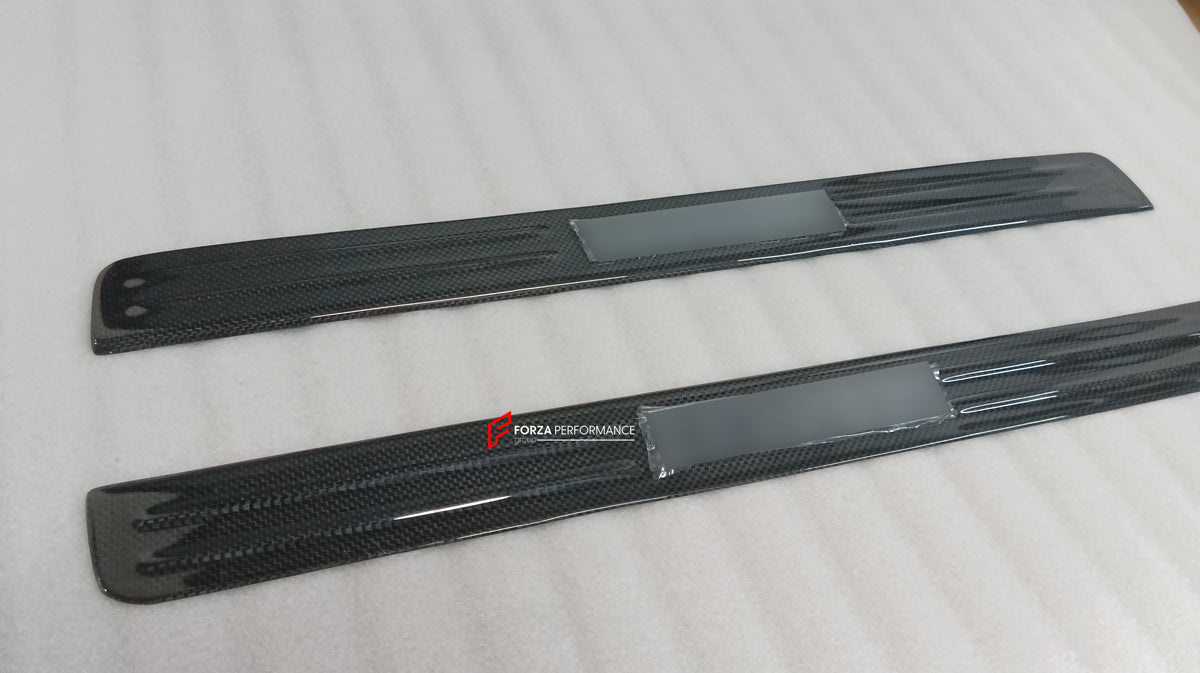 FORZA DRY CARBON INTERIOR KIT for FERRARI 488 GTB, SPIDER  Set includes:  Door Sills Air Conditioning Trims Glove Box Panel Shift Paddles Air Conditioning Control Panel Center Console Bridge Inner Door Panels