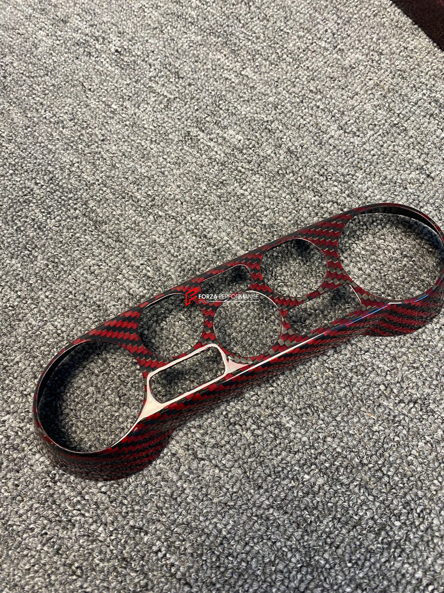 FORZA DRY CARBON INTERIOR KIT for FERRARI 488 GTB, SPIDER  Set includes:  Door Sills Air Conditioning Trims Glove Box Panel Shift Paddles Air Conditioning Control Palnel Center Console Bridge Inner Door Panels