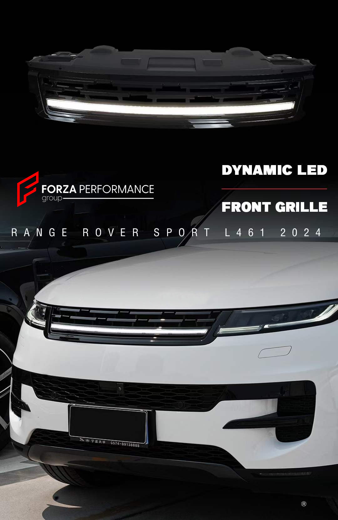 FRONT GRILLE WITH LED BAR for LAND ROVER RANGE ROVER SPORT L461 2022 ...
