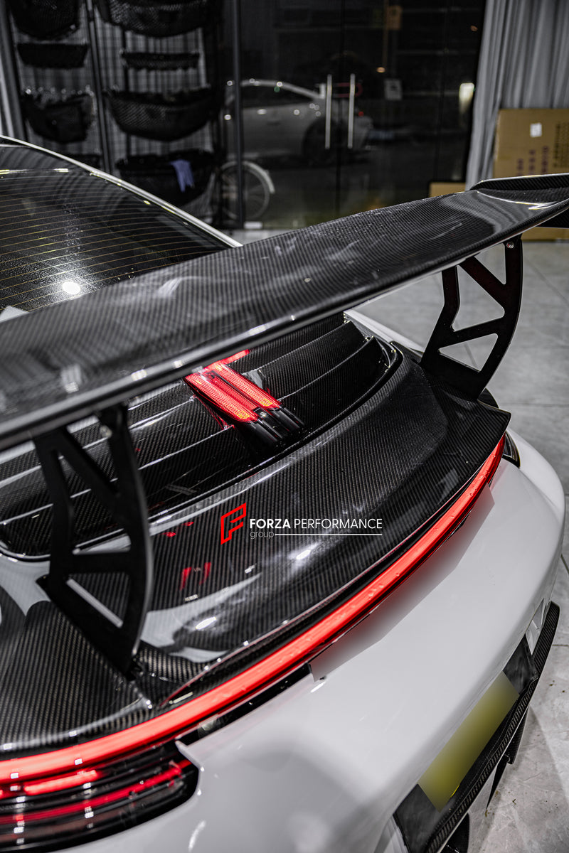 FULL DRY CARBON BODY KIT V3 for PORSCHE 911 992 2018+  Set includes:  Front Lip Front Bumper Vents Side Skirts Hood/Bonnet Spoiler Rear Bumper Mirror Covers Trunk Spoiler Exhaust Tips