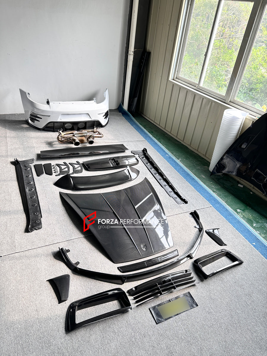 FULL DRY CARBON BODY KIT V3 for PORSCHE 911 992 2018+  Set includes:  Front Lip Front Bumper Vents Side Skirts Hood/Bonnet Spoiler Rear Bumper Mirror Covers Trunk Spoiler Exhaust Tips