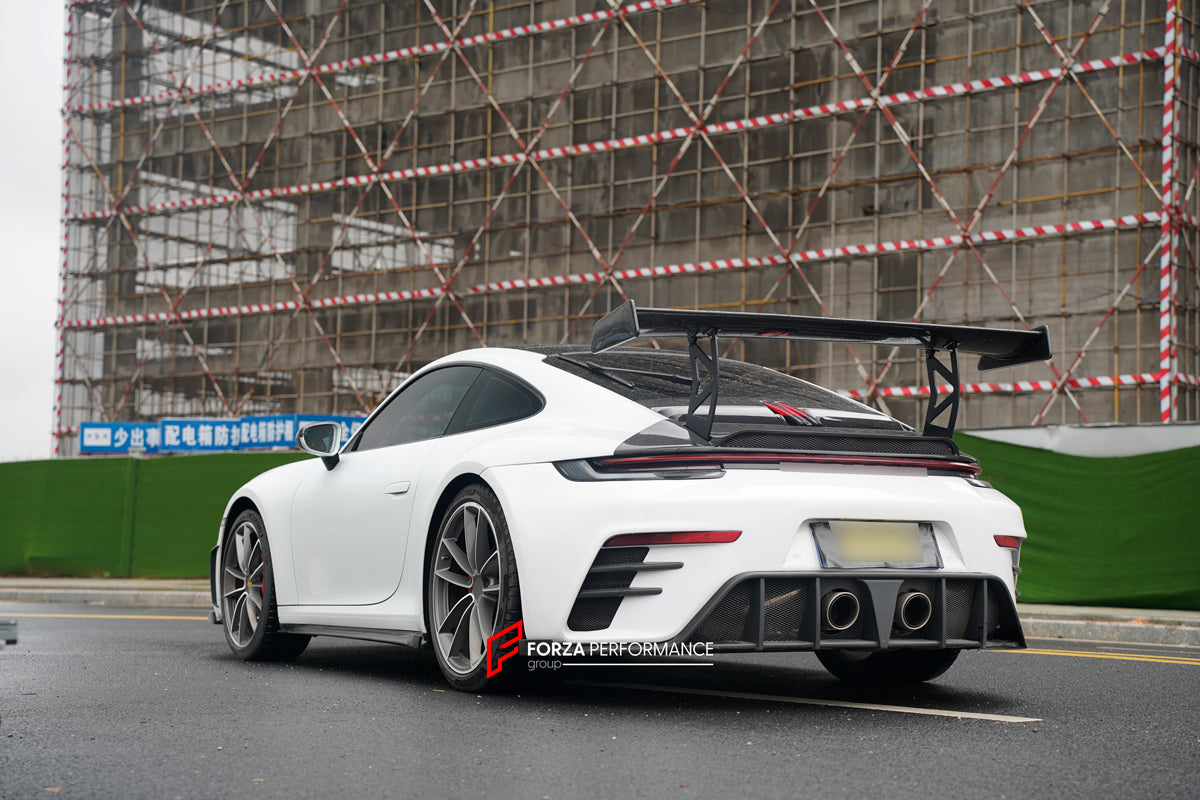 FULL DRY CARBON BODY KIT V3 for PORSCHE 911 992 2018+  Set includes:  Front Lip Front Bumper Vents Side Skirts Hood/Bonnet Spoiler Rear Bumper Mirror Covers Trunk Spoiler Exhaust Tips
