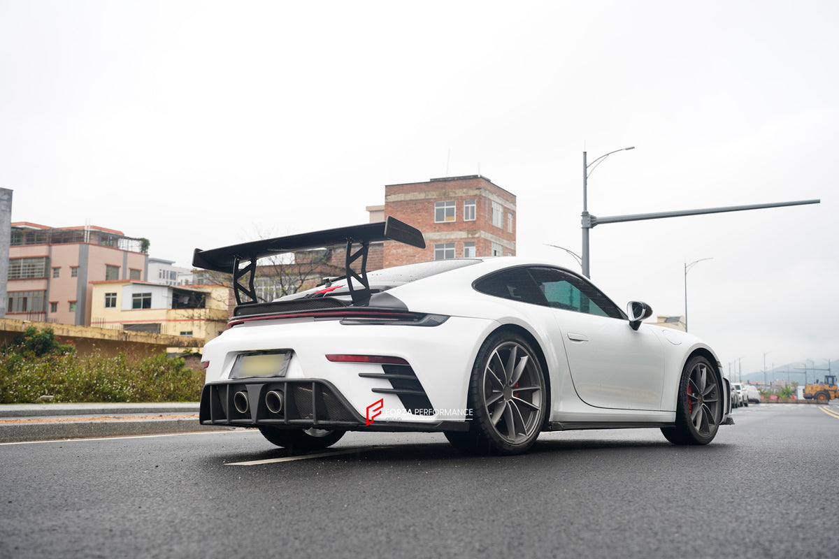 FULL DRY CARBON BODY KIT V3 for PORSCHE 911 992 2018+  Set includes:  Front Lip Front Bumper Vents Side Skirts Hood/Bonnet Spoiler Rear Bumper Mirror Covers Trunk Spoiler Exhaust Tips