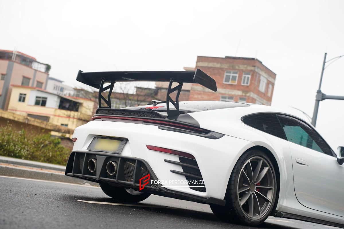 FULL DRY CARBON BODY KIT V3 for PORSCHE 911 992 2018+  Set includes:  Front Lip Front Bumper Vents Side Skirts Hood/Bonnet Spoiler Rear Bumper Mirror Covers Trunk Spoiler Exhaust Tips