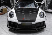FULL DRY CARBON BODY KIT V3 for PORSCHE 911 992 2018+  Set includes:  Front Lip Front Bumper Vents Side Skirts Hood/Bonnet Spoiler Rear Bumper Mirror Covers Trunk Spoiler Exhaust Tips