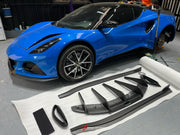 DRY CARBON BODY KIT for LOTUS EMIRA  Set includes:  Front Lip Side Skirts Rear Diffuser Rear Spoiler Front Air Vents Side Air Vents Rear Air Duct Side Mirrors