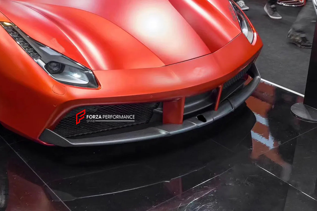 Ferrari Splitter SC STYLE DRY CARBON FIBER FRONT LIP SPLITTERS for FERRARI 488 GTB 2015 ...