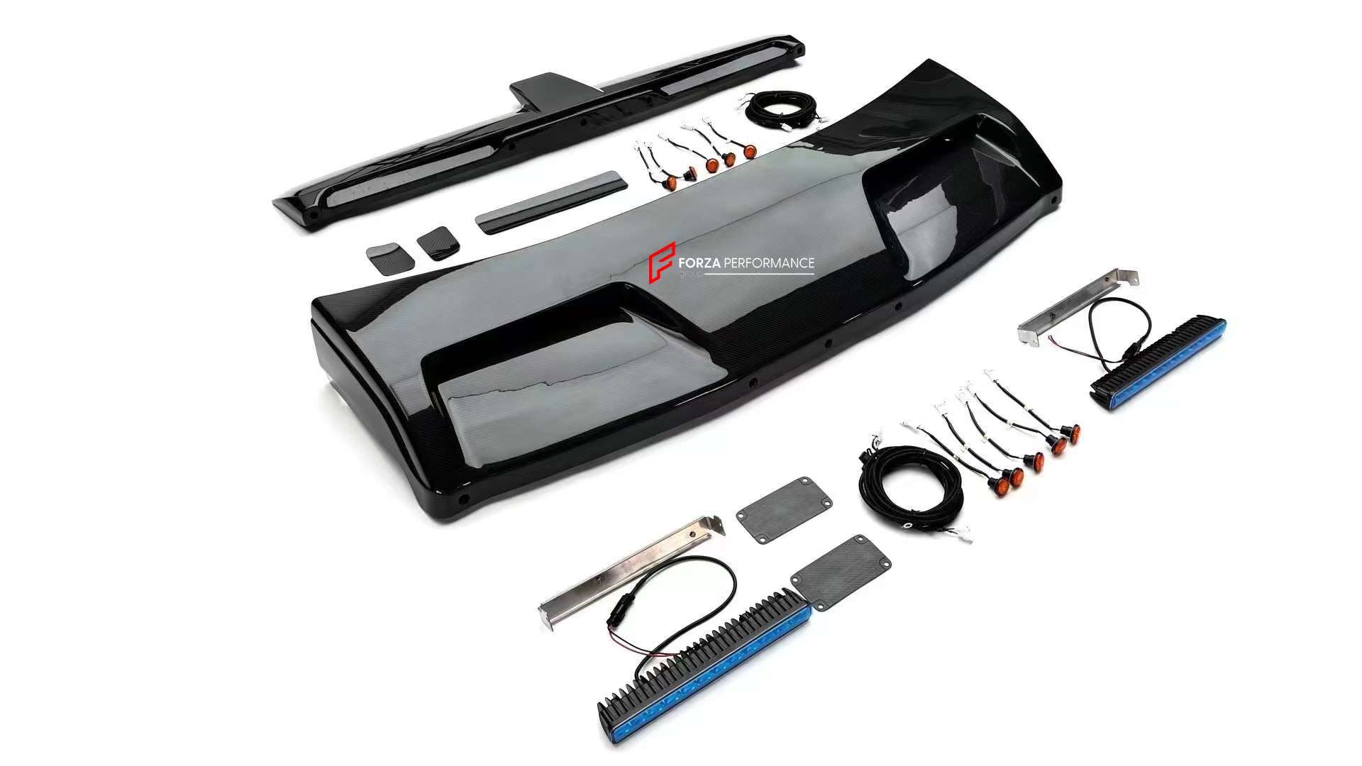FRONT ROOF LED BAR with REAR SPOILER for Mercedes G Class 2018 - 2024