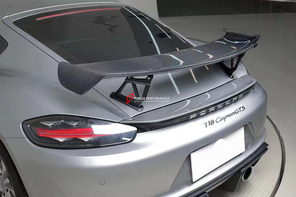 GT4 DRY CARBON REAR SPOILER for PORSCHE CAYMAN BOXSTER 982 718 2016+  Set includes:  Rear Spoiler