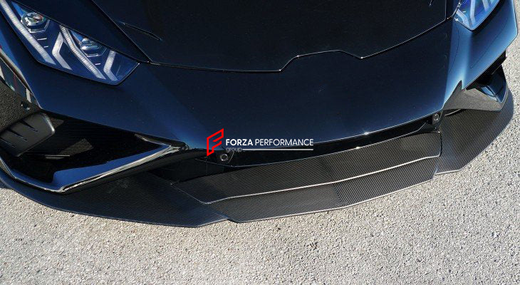 DRY CARBON N TYPE WIDE BODY KIT for LAMBORGHINI HURACAN EVO  Set includes: Front Lip Air Vent Covers Side Skirts Rear Diffuser Rear Spoiler