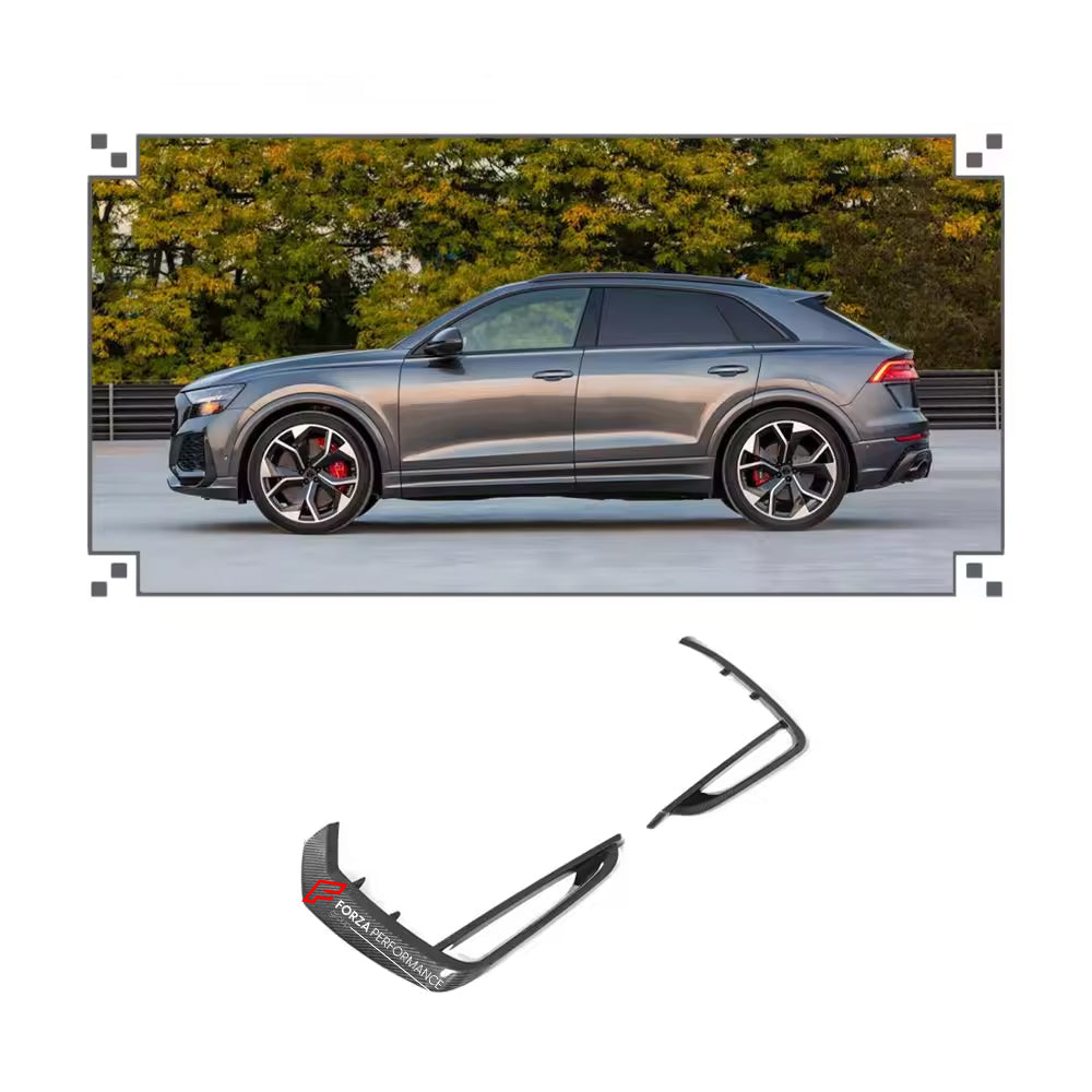 CARBON FIBER BODY KIT for AUDI RSQ8 2021+  Set includes:   Front Lip Front Canards Fog Lights Covers Wheel Arch Trims / Fender Flares Side Skirts Rear Diffuser Rear Wing Spoiler