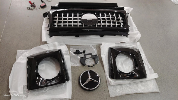 FRONT GRILLE AND HEADLIGHT COVERS G63 for Mercedes Benz W463A W464 G550 G63
