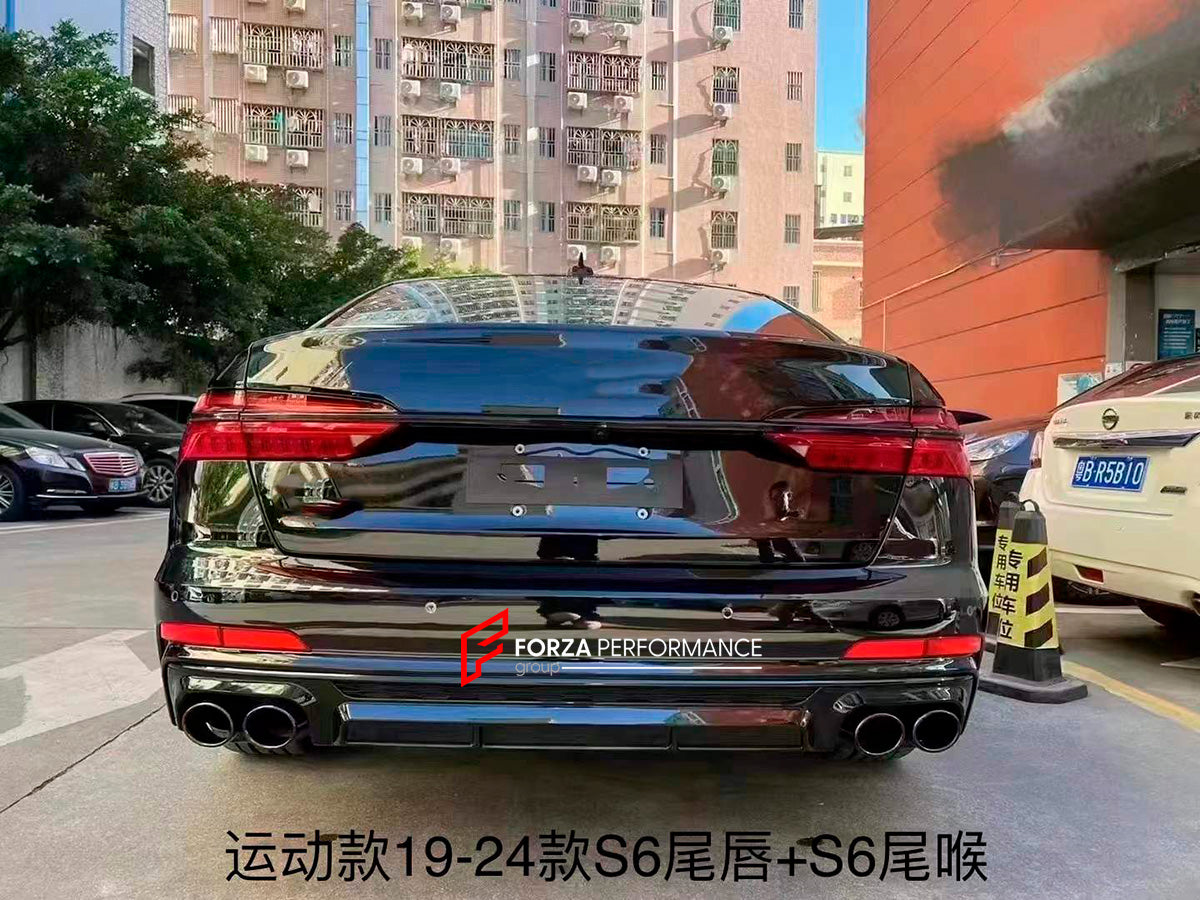 CARBON REAR DIFFUSER WITH EXHAUST TIPS for AUDI A6 C8 2019 - 2024 S6 STYLE

Set includes:&nbsp;

Rear Diffuser
Exhaust Tips

Material: Carbon fiber

NOTE: Professional installation is required