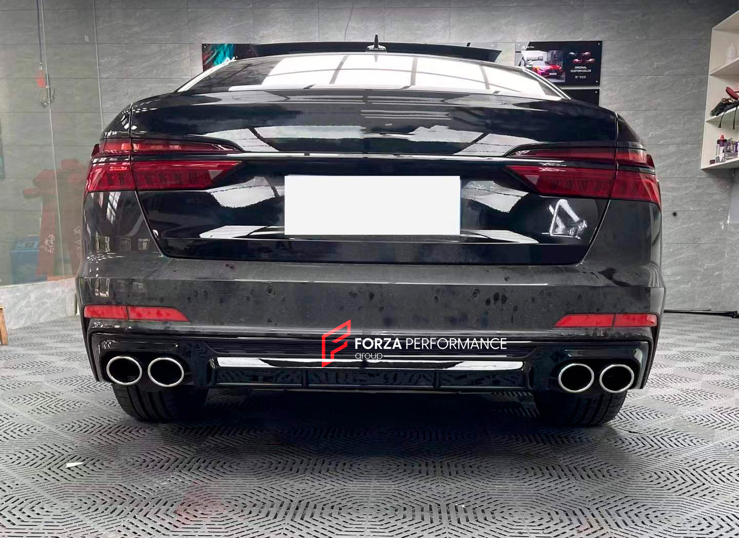 CARBON REAR DIFFUSER WITH EXHAUST TIPS for AUDI A6 C8 2019 - 2024 S6 STYLE

Set includes:&nbsp;

Rear Diffuser
Exhaust Tips

Material: Carbon fiber

NOTE: Professional installation is required
