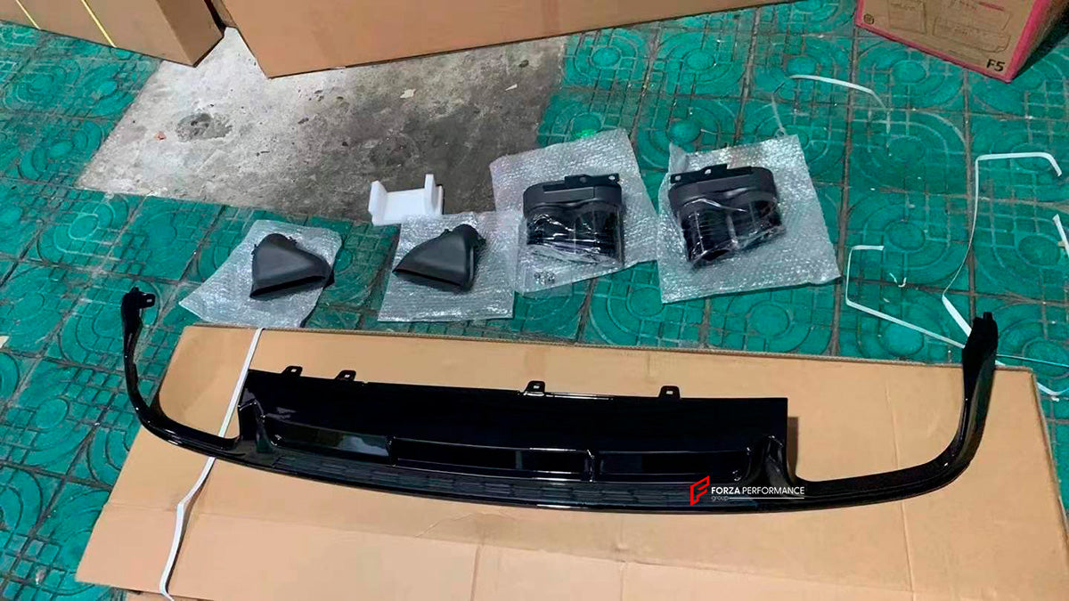 CARBON REAR DIFFUSER WITH EXHAUST TIPS for AUDI A6 C8 2019 - 2024 S6 STYLE

Set includes:&nbsp;

Rear Diffuser
Exhaust Tips

Material: Carbon fiber

NOTE: Professional installation is required