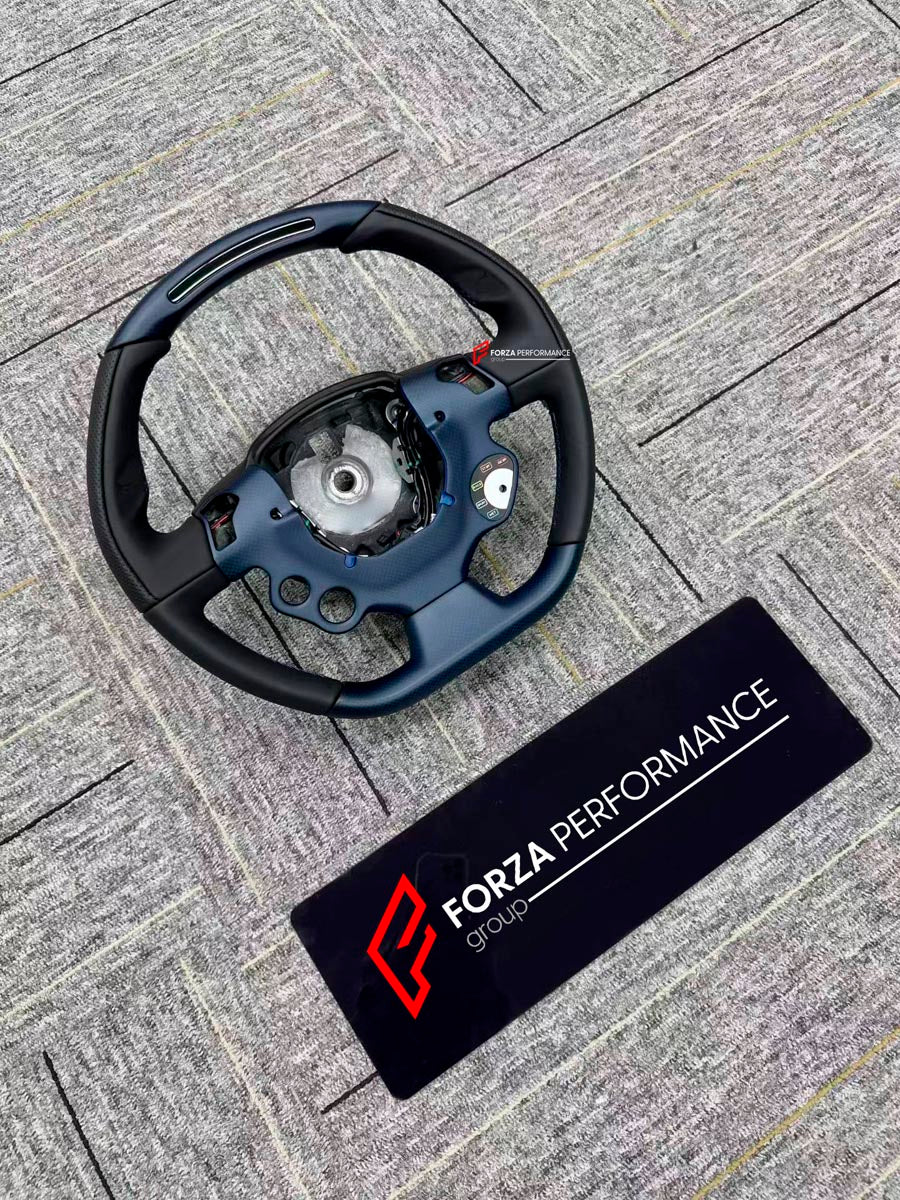 CARBON LEATHER STEERING WHEEL for FERRARI 458 SPIDER ITALIA SPECIALE 2009 - 2016
Set includes:

Steering Wheel
Material: Carbon + Leather

NOTE: Professional installation is required.
